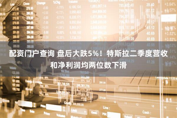 配资门户查询 盘后大跌5%！特斯拉二季度营收和净利润均两位数下滑